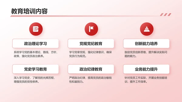 红色简约风党建工作总结PPT模板