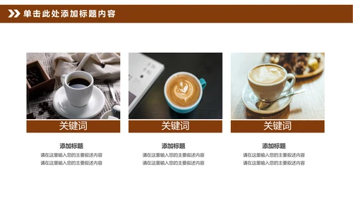 美味咖啡美食咖啡店宣传PPT模板
