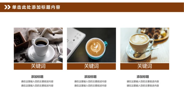 美味咖啡美食咖啡店宣传PPT模板
