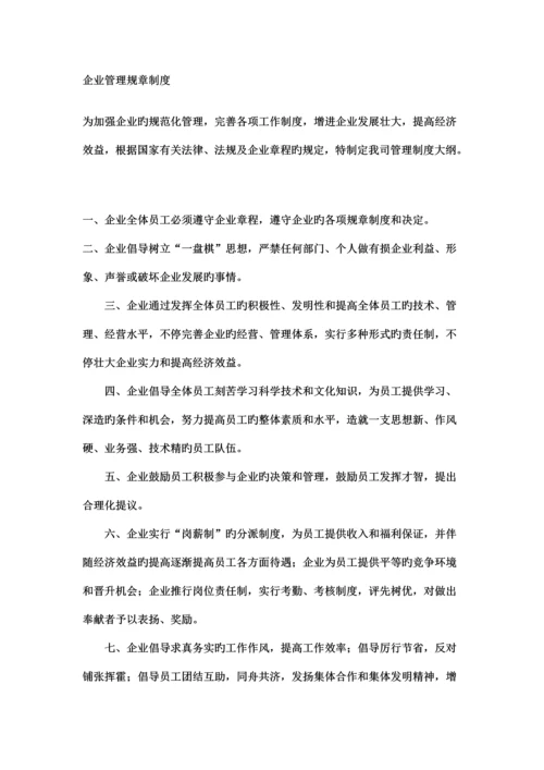 公司管理规章制度范文.docx