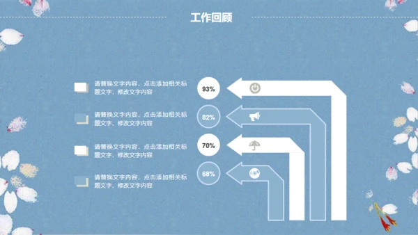 素雅樱花飞舞背景工作汇报通用PPT模版