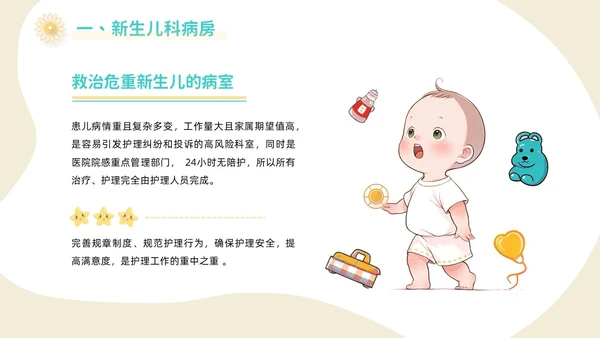 橙黄色插画卡通新生儿患者安全管理PPT新生儿安全管理