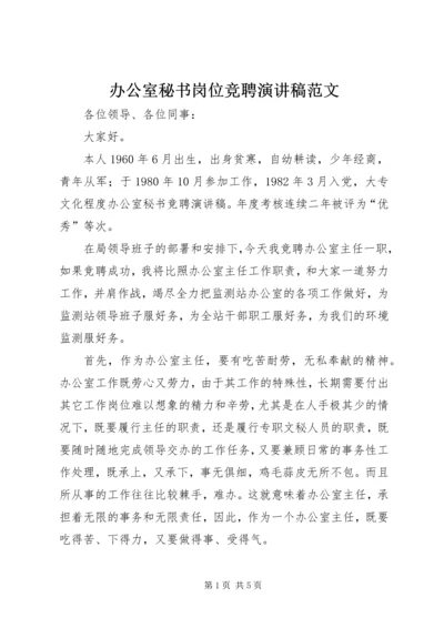 办公室秘书岗位竞聘演讲稿范文.docx