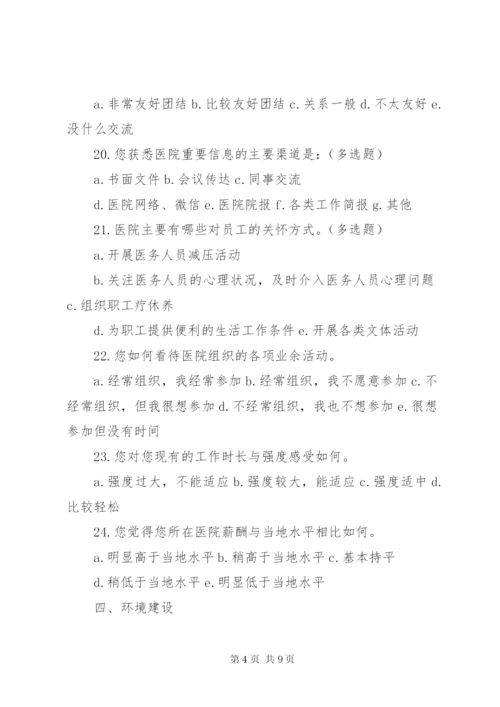 医院文化建设现状调查问卷_1.docx