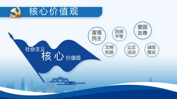 蓝色大气党建党支部年终工作总结PPT