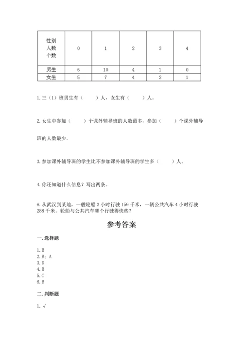 人教版三年级下册数学期末测试卷精品（预热题）.docx