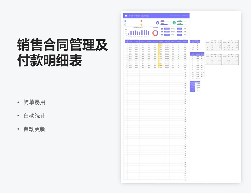 销售合同管理及付款明细表