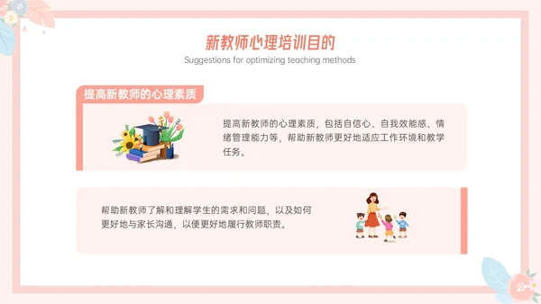 粉色小清新温馨花卉边框新教师心里培训心理健康阳光教育新教师新教师培训