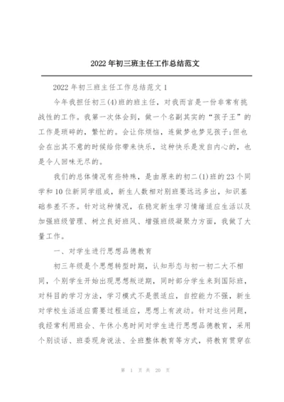 2022年初三班主任工作总结范文.docx