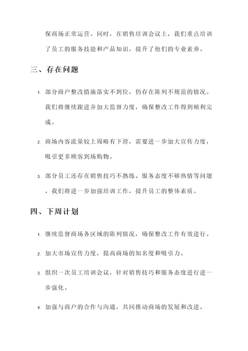 商场督导工作汇报