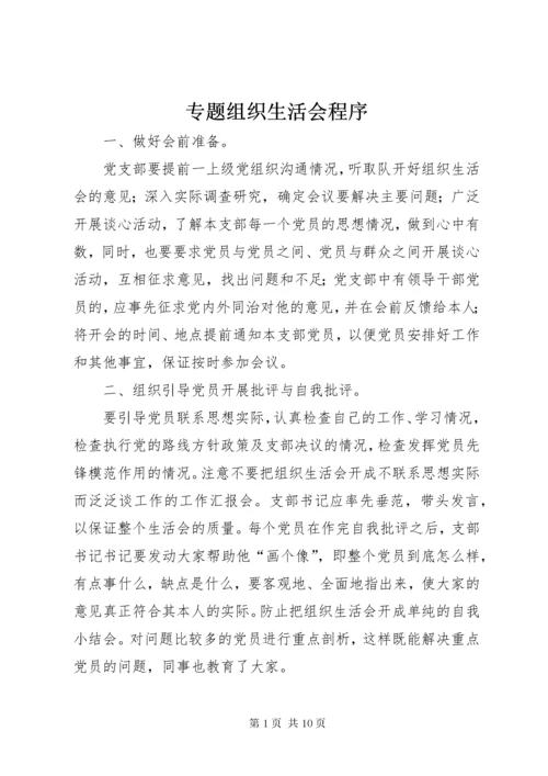 8专题组织生活会程序.docx