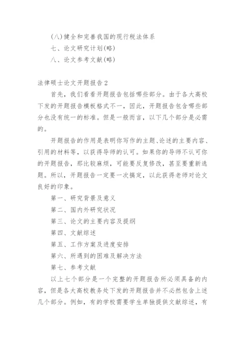 法律硕士论文开题报告精编.docx