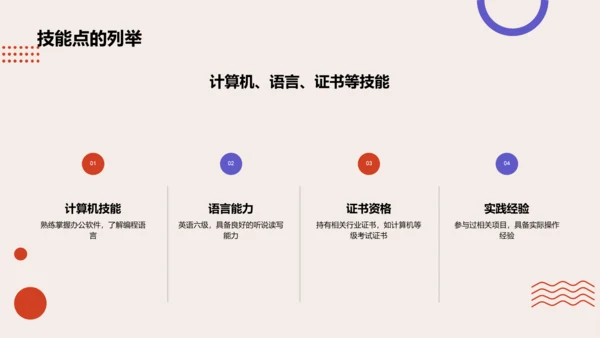 红色插画风求职简历PPT模板