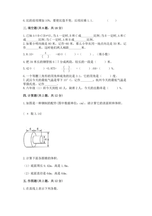 人教版六年级下册数学期末测试卷及参考答案【精练】.docx