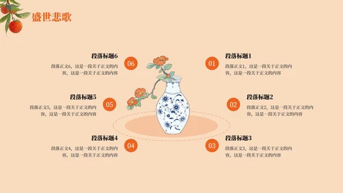 红色中国风水墨《长安的荔枝》读书分享PPT模板
