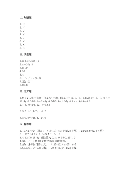小学五年级上册数学期末考试试卷【能力提升】.docx