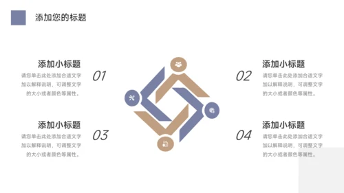 黄蓝极简几何总结及未来展望PPT模板