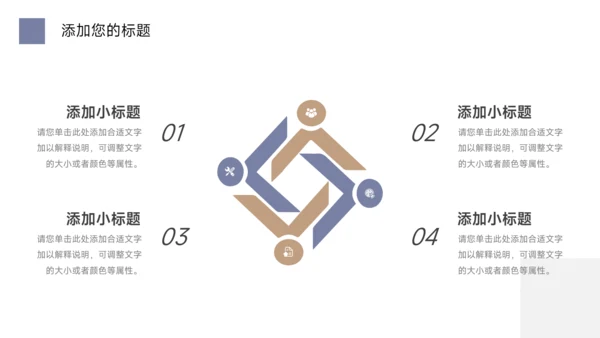 黄蓝极简几何总结及未来展望PPT模板