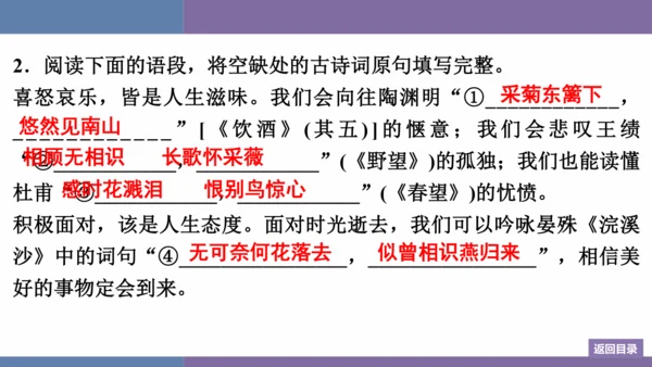 八年级上册第6单元 课外古诗词诵读 训练提升课件(共12张PPT)