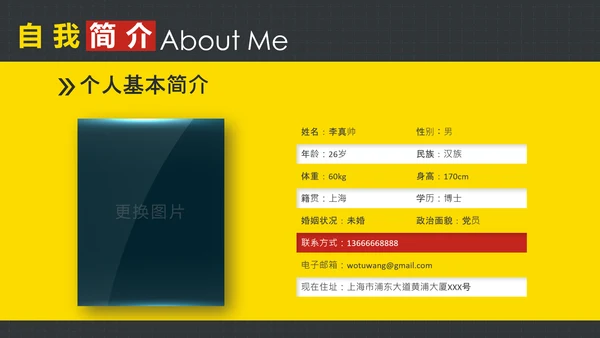 欧美时尚创意个人简历求职竞聘PPT模板