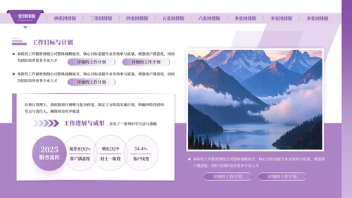 紫色简约风图片排版PPT版式合集