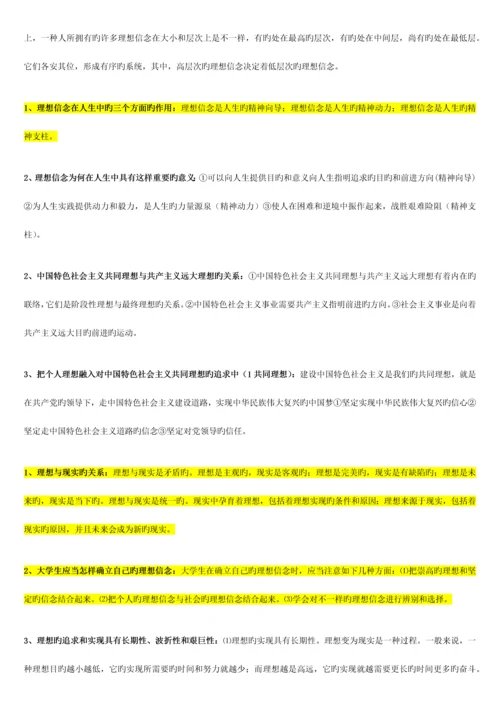 2023年自考03706思想道德修养与法律基础重点复习资料.docx