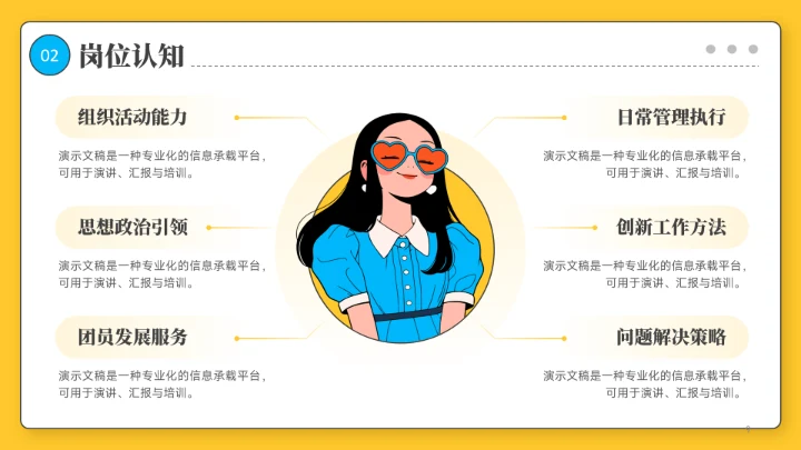 黄色插画风团支书竞选PPT模板