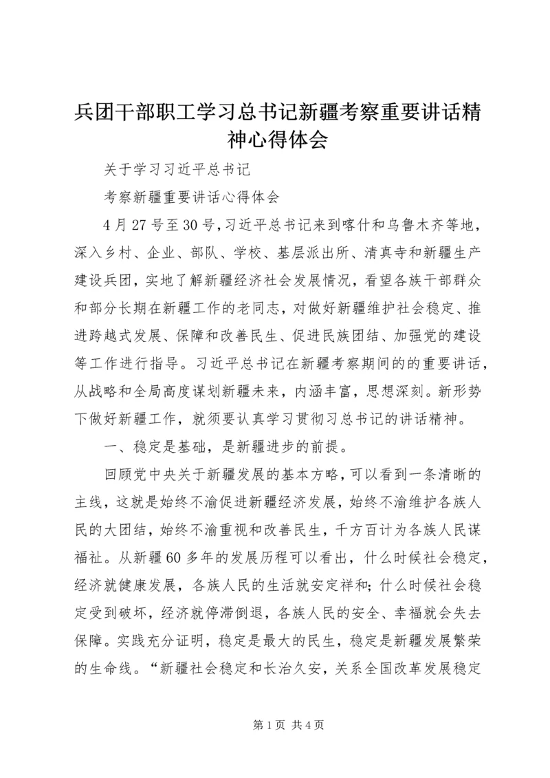 兵团干部职工学习总书记新疆考察重要讲话精神心得体会 (3).docx