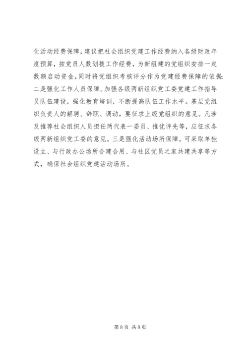 社会组织党建工作调研情况汇报范文.docx