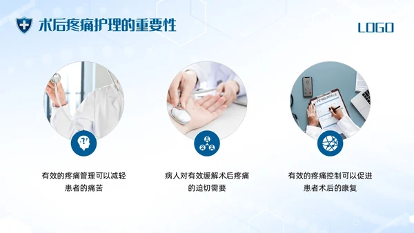 蓝色简约术后疼痛的护理PPT模板宣传PPT动态PPT