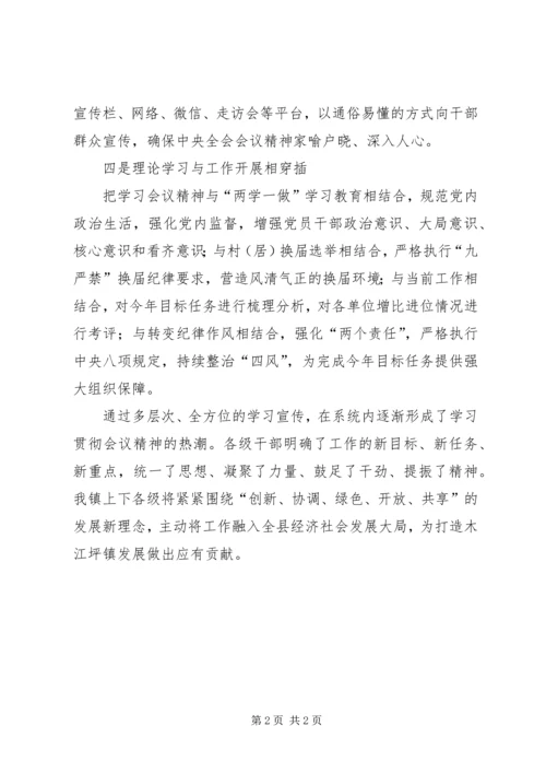 乡镇学习贯彻十八届六中全会精神情况总结.docx