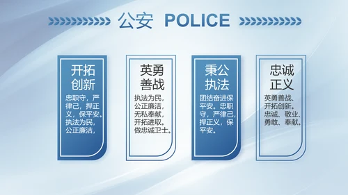 蓝色大气司法警察公安工作总结动态PPT模板