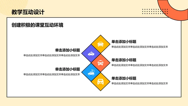 橙色孟菲斯教师说课教学设计公开课PPT模板