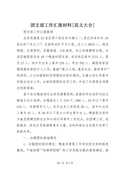 团支部工作汇报材料[范文大全] (3).docx