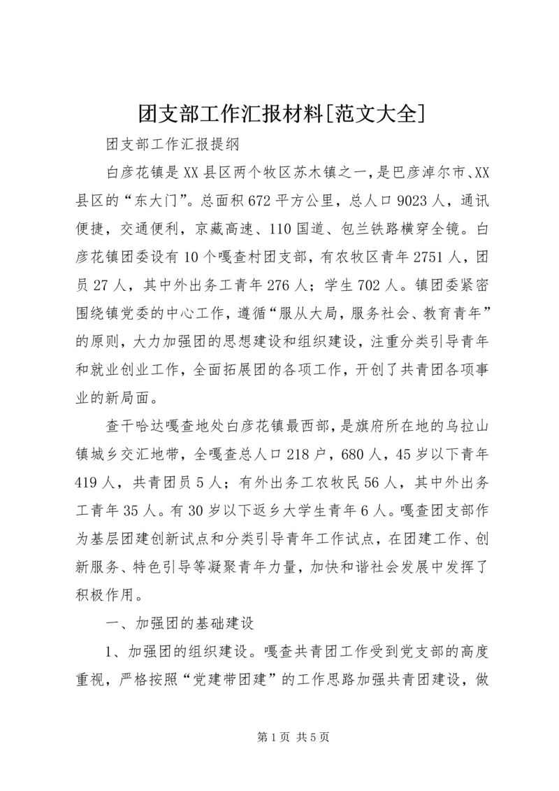 团支部工作汇报材料[范文大全] (3).docx