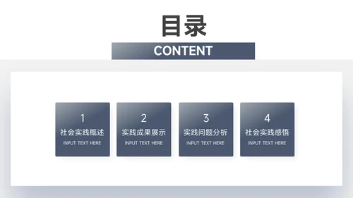 蓝色简约大气社会实践报告PPT模板