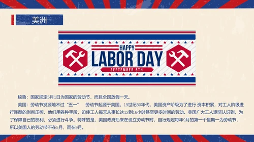 怀旧复古风国际五一劳动节班会PPT课件