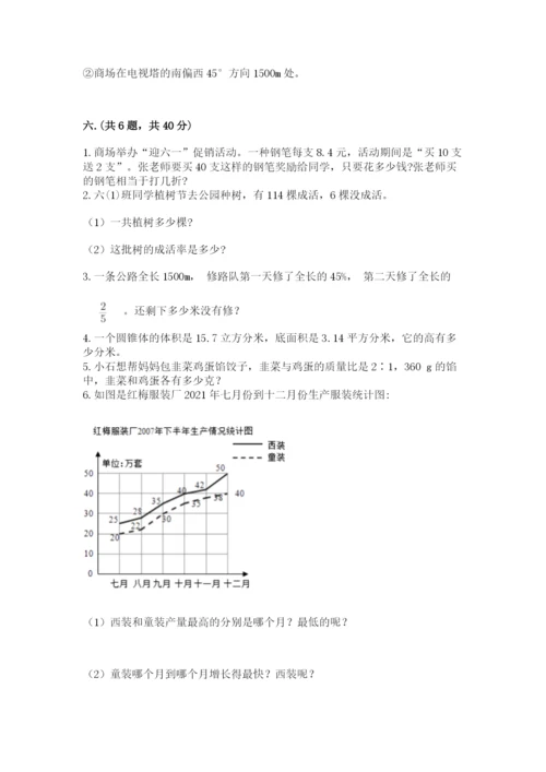 小学数学六年级下册竞赛试题及参考答案（a卷）.docx