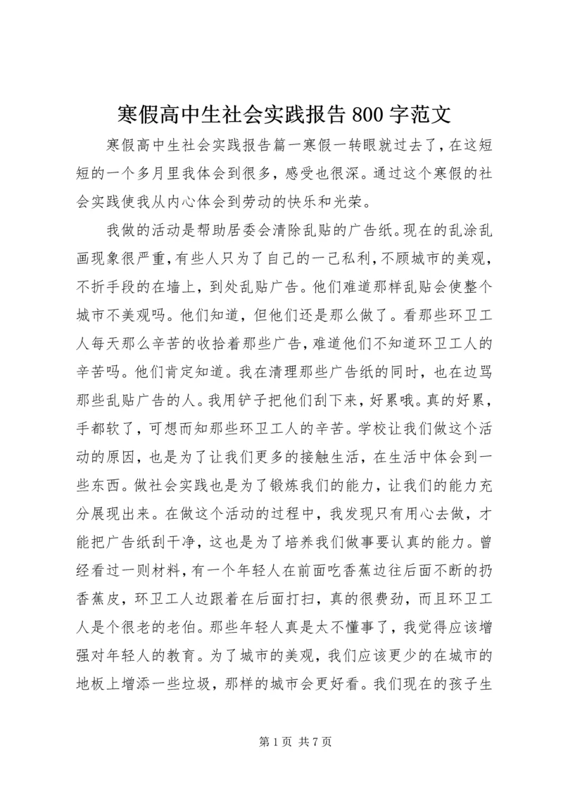 寒假高中生社会实践报告800字范文.docx