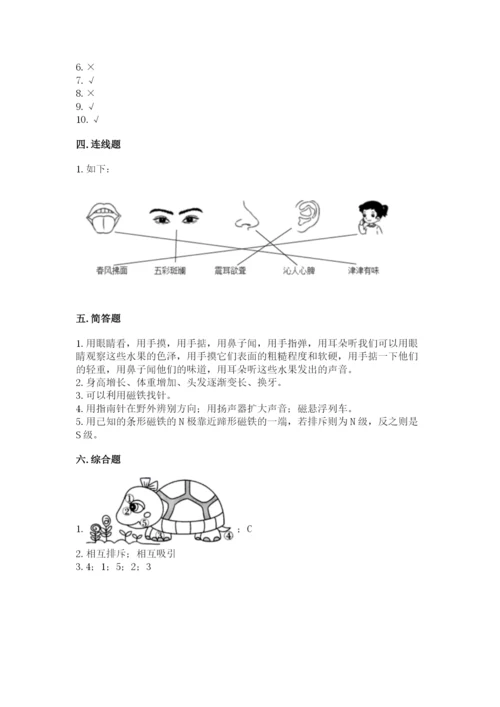 教科版二年级下册科学期末测试卷带答案（满分必刷）.docx