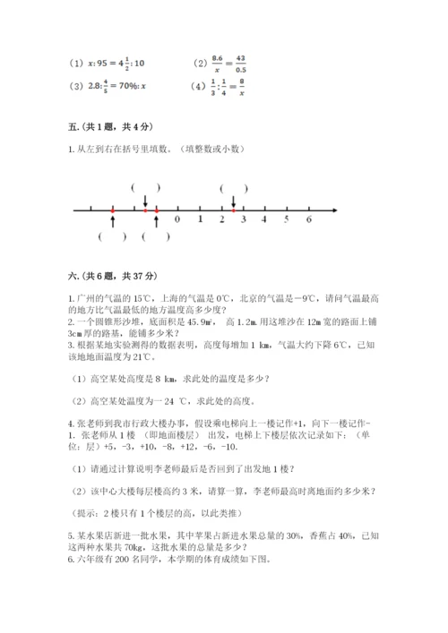 小学六年级数学摸底考试题附参考答案【典型题】.docx