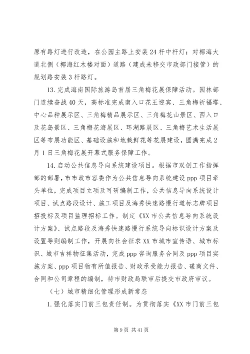 市政市容管理委员会XX年工作总结及XX年工作计划.docx