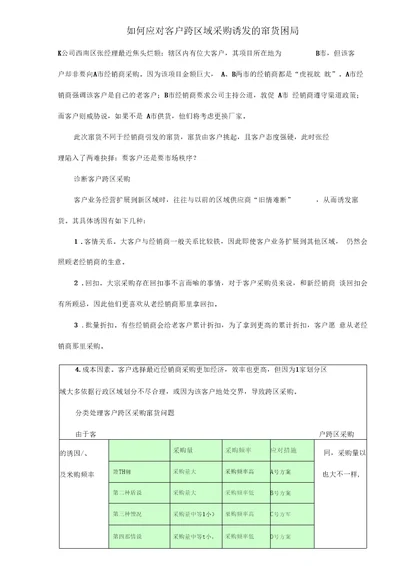 如何应对客户跨区域采购诱发的窜货困局