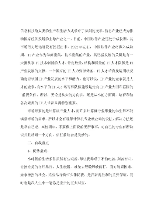 信息工程专业大学生职业规划书