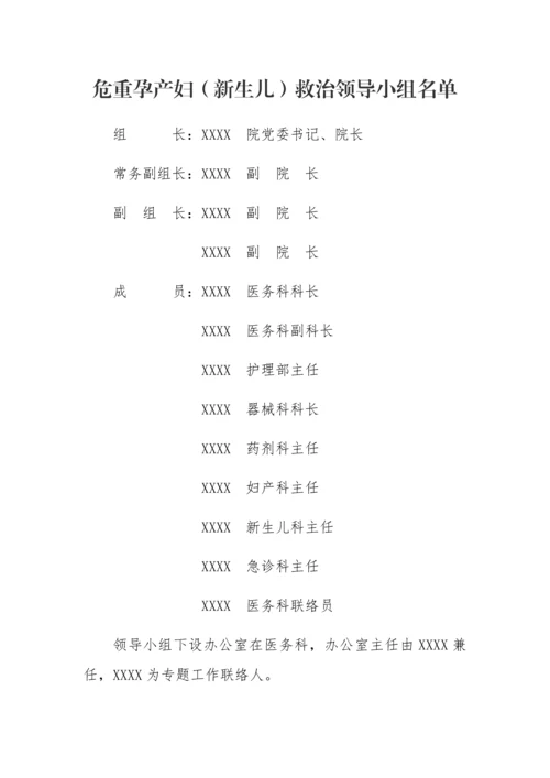 危重孕产妇和新生儿救治工作实施方案.docx