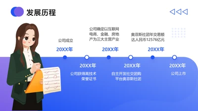简约风流程关系5项PPT图文页