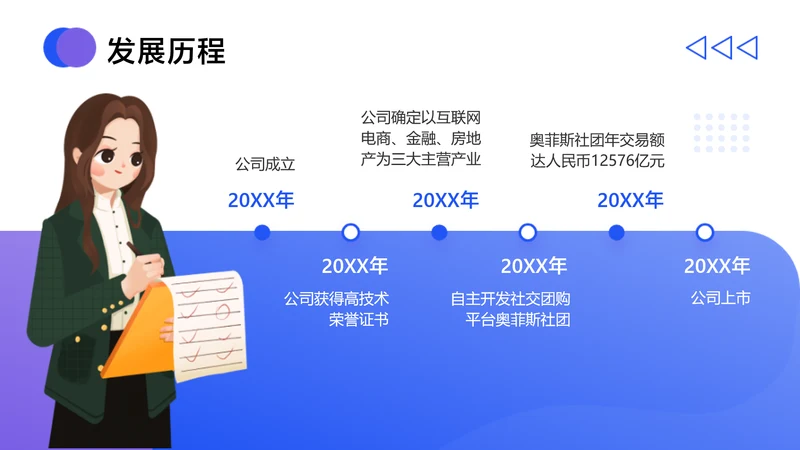 简约风流程关系5项PPT图文页