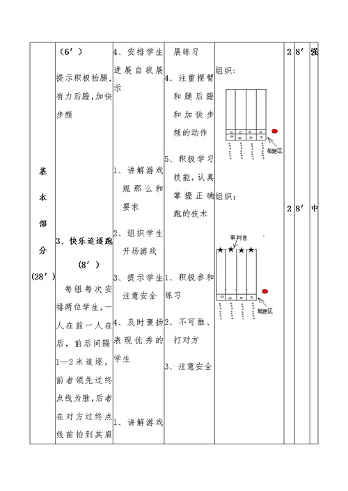 6年级50米快速跑教案