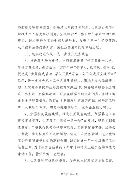 总工会党风廉政建设工作要点.docx