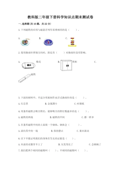 教科版二年级下册科学知识点期末测试卷附参考答案【轻巧夺冠】.docx